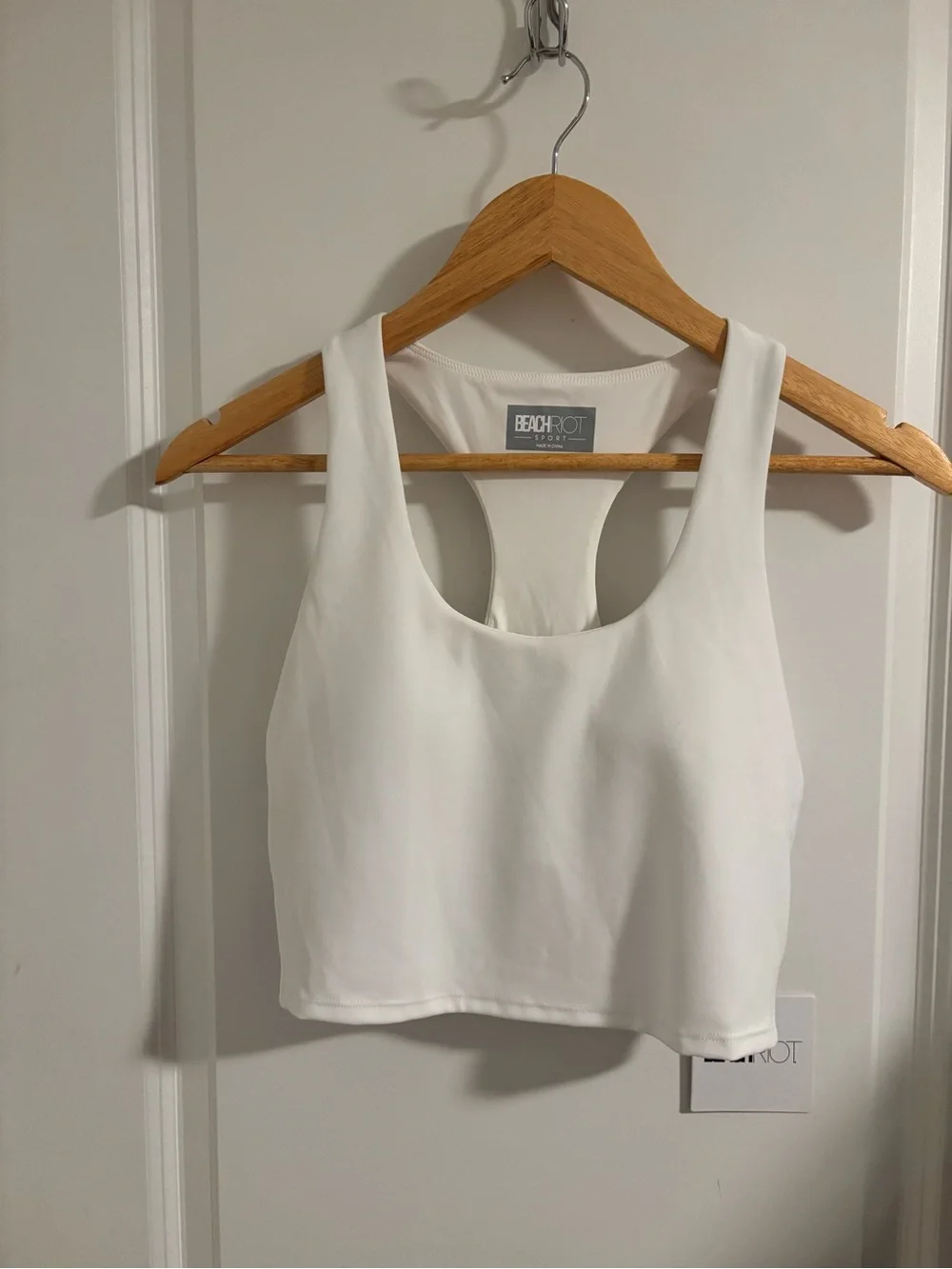 NEW BEACH RIOT Yara Crop Top Courtside White Matte Sizes S, M, L